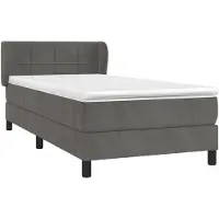 vidaXL Boxspring met matras fluweel donkergrijs 90x190 cm