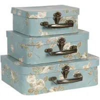 Clayre & Eef Multi Decoratie koffer (3) 30*21*9/25*18*9/20*16*8 cm 64753