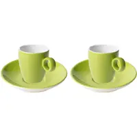 Maastricht porselein Espressokop en schotel Bart Colour Cafe 6.5 cl Groen 2 stuks