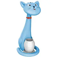 BES LED LED Kinder Nachtlamp - Tafellamp - Kat - Aanpasbare Kleur - Blauw - Touch - Dimbaar