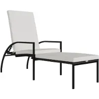 vidaXL Ligbed met voetensteun polyetheen rattan bruin