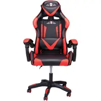 No Fear Gaming Stoel - Game Stoel - Bureaustoel - Hoogte Verstelbaar 46 tot 56cm - Rood/Zwart