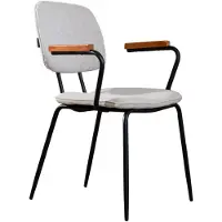 Livin24 Scandinavische eetkamerstoel Oskar beige gerecyclede stof