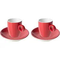 Maastricht porselein Espressokop en schotel Bart Colour Cafe 6.5 cl Rood 2 stuks