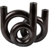Present Time kandelaar rings medium metallic dark grey