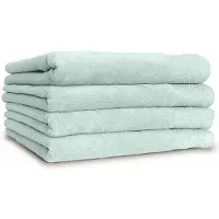 Linnick Diamond Velours Handdoek 100% Katoen 60x110cm - soft green - Set van 4