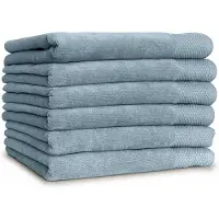 Linnick Diamond Velours Handdoek 100% Katoen 50x100cm - ocean blue - Set van 6