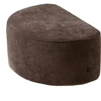 Livin24 Hocker Lune halve maan chenille bruin