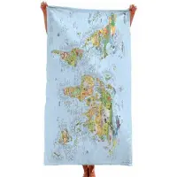 Awesome Maps Dive Map Towel Blauw