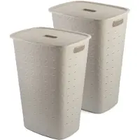 Curver Softex Wasmand met Deksel 56L - 2 stuks - Beige