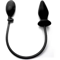 Ouch! Opblaasbare Siliconen Butt Plug - Zwart
