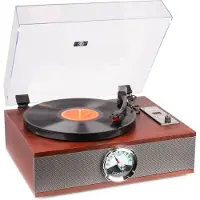 Fenton RP180 retro platenspeler met Bluetooth, CD speler en radio