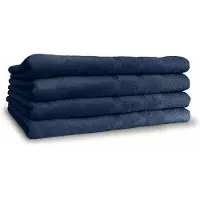 Linnick Diamond Velours Badlaken 100% Katoen 70x140cm - denim - Set van 4