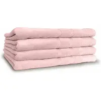 Linnick Diamond Velours Badlaken 100% Katoen 70x140cm - light pink - Set van 4