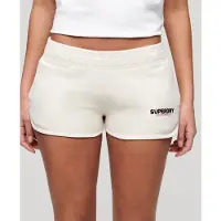 Superdry Dames Sportkleding Racer Korte Broek Off-White (XL), Wit, Casual, Katoen W7110416A