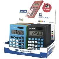 Milan Display Box 12 Calculators 8 Digit Pocket Zilver