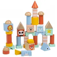 Eurekakids Wild Wooden Building Blocks Veelkleurig Kinderen