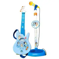 Reig Musicales Guitar And With Extendable Foot Bluey Adjustable Height 60x30x17 Cm Microphone Blauw