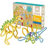 Eurekakids 3d Construction Game With Dinosaur Soft Pieces 71 Pieces Geel Kinderen