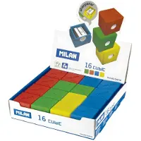 Milan Display Box 16 Cubic Pencil Sharpeners Veelkleurig Kinderen
