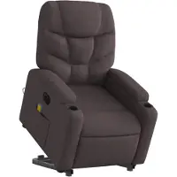 vidaXL Sta-op-massagestoel elektrisch verstelbaar stof donkerbruin