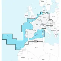 Garmin Central&west Europe Navionics+ Marine Charts Blauw