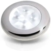 Hella Marine Stainless Steel Round Warm White Courtesy Light 12v 0.5w Transparant