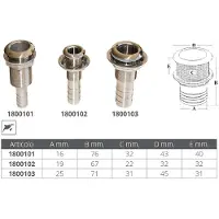 Marine Town 25 Mm Stainless Steel Thru-hull Goud