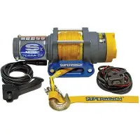 Superwinch 4500 LBS 12V DC 1/4in x 50ft Synthetic Rope Terra 4500SR Winch - Gray Wrinkle