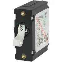 Blue Sea Systems Ac/dc Single Pole Magnetic World Circuit Breaker Switch 15a Zwart