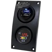 Talamex Switchpanel Curved Add On With Double Usb&digital Voltmeter/battery Indicator Zilver
