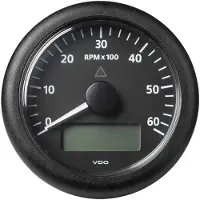 VDO View Line 0-6000 Rpm Single Scale Round Tachometer Zilver 85 mm