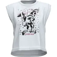 Pepe Jeans Pepe Jeansvoor vrouwen. PL505591 Bianca T-shirt wit (M), Casual, Katoen, Korte mouwen, Duurzaam