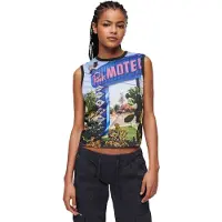 Superdry Hemdtopje met Subprint Grijs Grootte: 40