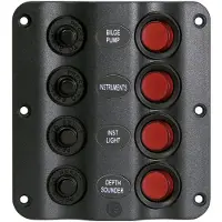 Talamex Switchpanel Wave Design 4 Switches 12v Geel