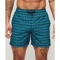 Superdry Heren Bedrukt zwempak van gerecycled materiaal blauw (S), Strandkleding, Gerecycled polyester, Duurzaam M3010231A