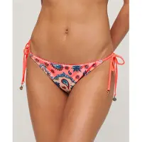 Superdry Dames Roze bikinibroekje met bandjes aan de zijkanten (M), Strandkleding, Gerecycled polyester, Duurzaam W3010404A