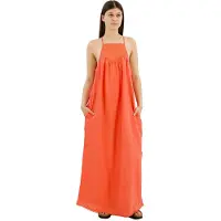 Superdry Dames Lange strandjurk koraal met halternek (XL), Casual, Viscose, Mouwloos / spaghettibandjes W8011672A