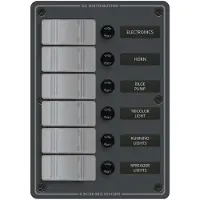 Blue Sea Systems 6 Position Water Resistant Swtich Panel Zwart