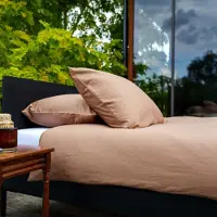 Kayori Dekbedovertrek Watari Mokka Linnen-140 x 200 / 220 cm | 1-Persoons