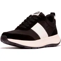 FitFlop F-Mode Flow Sneaker - Nylon & Suede Mix ZWART - Maat 39