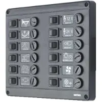 VETUS P12 Fuses Switches Panel Zwart 24V