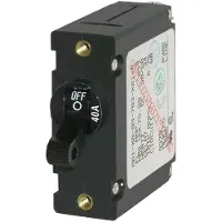 Blue Sea Systems Ac/dc Single Pole Magnetic World Circuit Breaker Switch 40a Zwart