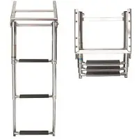VETUS Inox 3 Steps Synthetic Grip Swim Ladder Zilver 875 mm