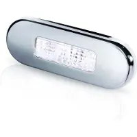 Hella Marine Stainless Steel Segnapassi Oblong Polished White Courtesy Light Zilver