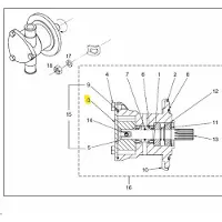 VETUS 3-loch Impeller Pump Spare Part Set Zilver