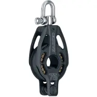 Harken Pulley With Becket 75 Mm Zwart