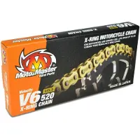 Moto-Master Kette V6-520G X-Ring, Goudgekleurde Ketting (120 Schakels, Inclusief Vergrendeling)