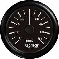 Recmar Ammeter 80a Zwart 51 mm