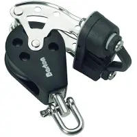Barton Marine Triple Swivel Pulley With Rope Support/cleam Cleat 370kg 8 Mm Zilver 35 x 119 mm